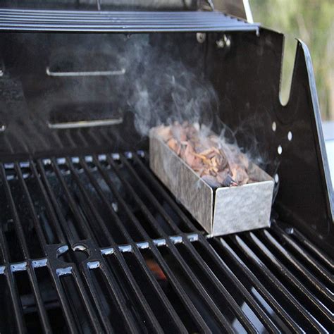 electric smoker chip box|smoker box for gas grill.